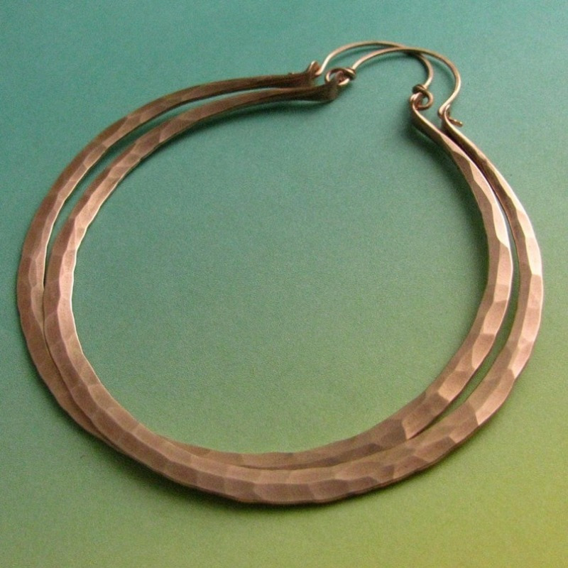 E-shop Große Kupfer Ohrringe, Gehämmerter Mega Hoops, Große Kupfer Ohrringe, Große Ohrringe, Große Hoops, Boho Große Hoop Ohrringe