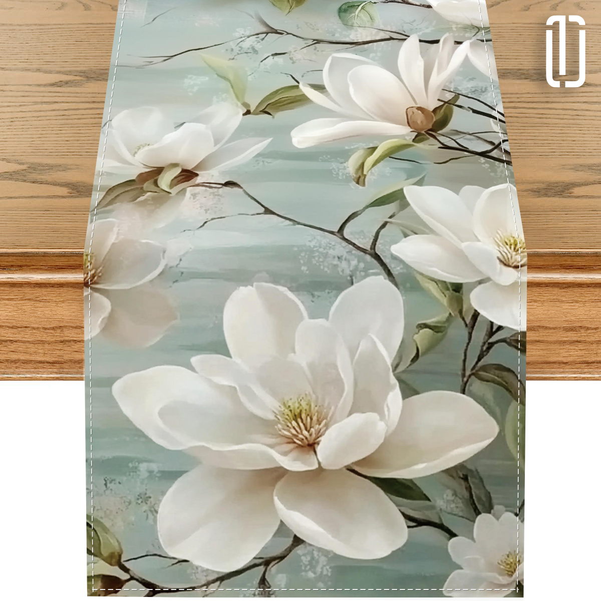 

1pc Floral Table Runner, 72-inch Polyester Woven Knit Fabric With Elegant , Watercolor- For Holiday Party, Home Kitchen Decor, And Dining Table Accessory