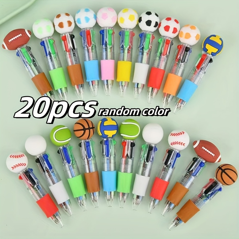 Image of 20pcs Of Ball-shaped Ballpoint Pens, In Random Colors And Styles, School Prizes And Ideal For Christmas Celebrations.