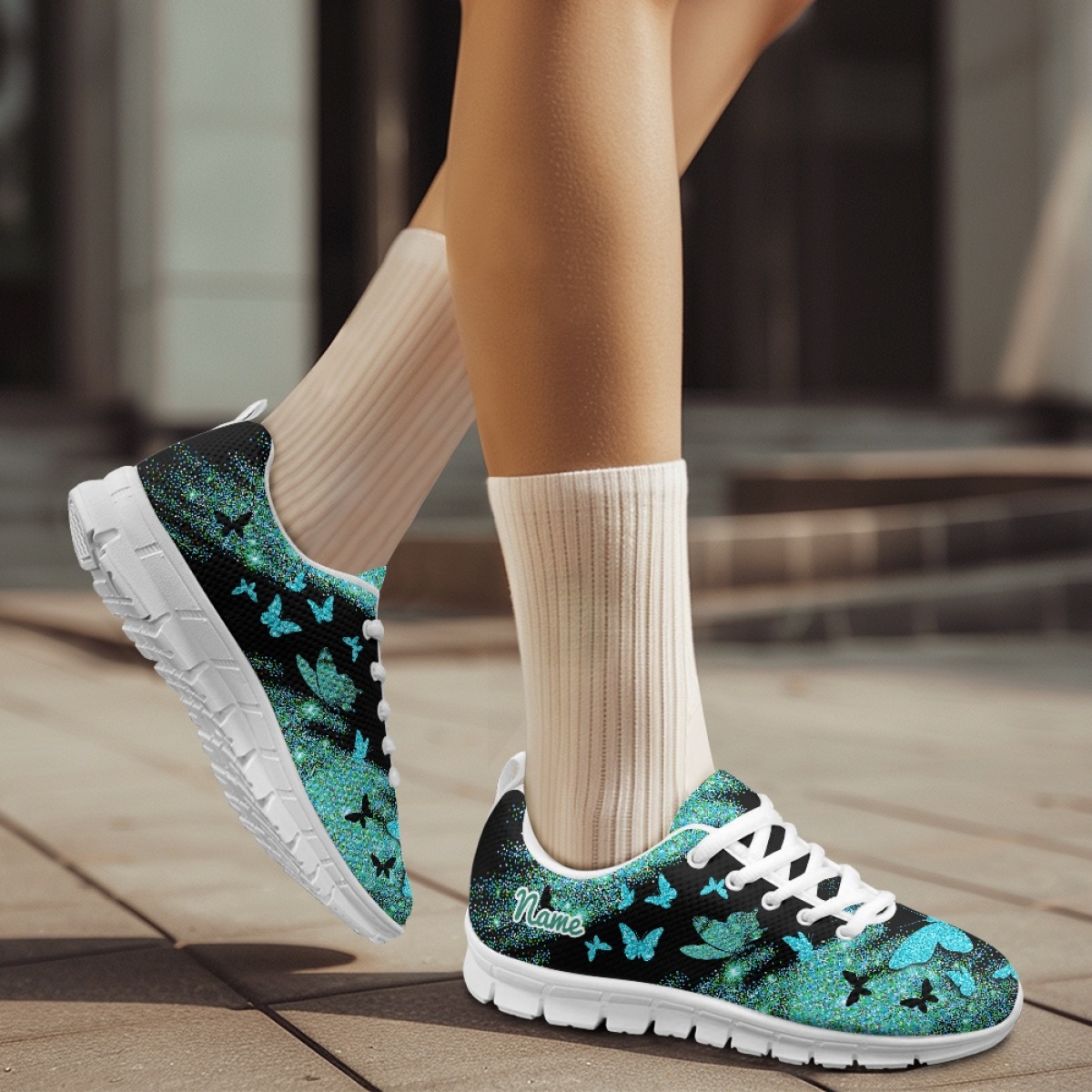 Butterfly Print Breathable Mesh Men's Slip-On Shoes - Lightweight... product image 5