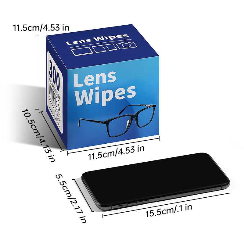 300pcs Disposable Pre-Moistened Lens Cleaning Wipes for Glasses, Cameras, and Electronic Devices