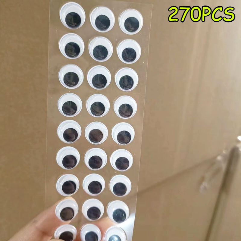 TEMU 10 Vellen 270 stuks Zelfklevende Oogpleisters - Zwart-witte Plastic , Geschikt voor Doe-het-zelf Knutselen, Scrapbooking Decoraties, 12mm