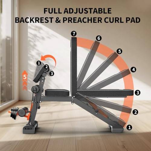 adjustable weight bench foldable 800lbs workout bench for full training incline flat bench press with and leg extension for home gym