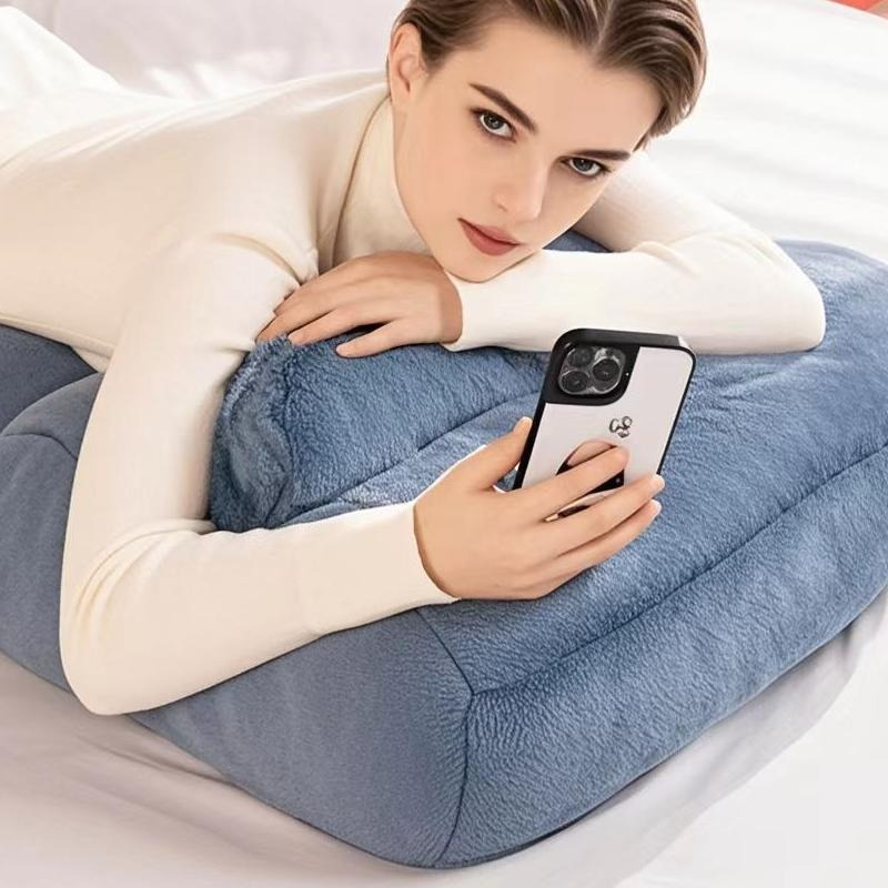 ergonomic bed headrest pillow non slip plush back support cushion for reading or sleeping   in   polyester cover and filling ideal for home or office chairs office chair cushion     design details 4