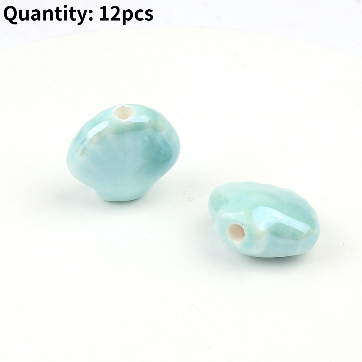 12pcs Scallop Shell Ceramic Beads for DIY Jewellery Making