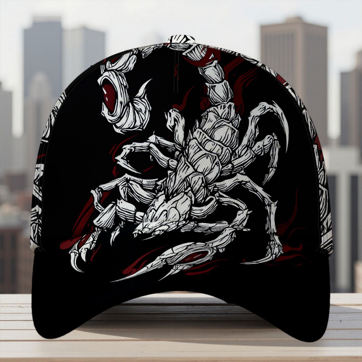 TEMU 1pc With Scorpio Fire Claw Print Classic Baseball Streetwear Dad Hat Lightweight Design Snap Fastening Ideal For Wear Ideal Gift For Men And