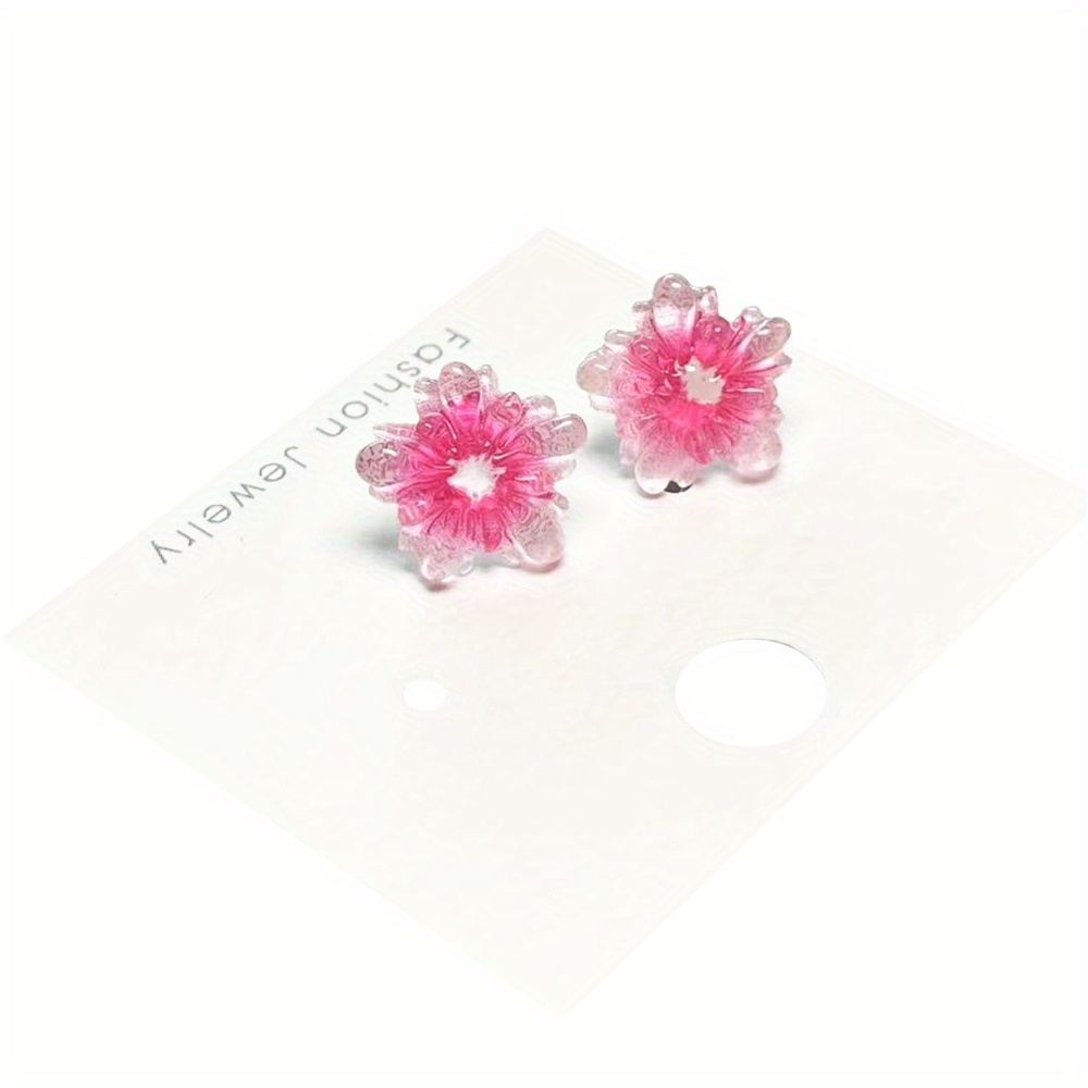 10pcs Vibrant Resin Flower Earrings Set