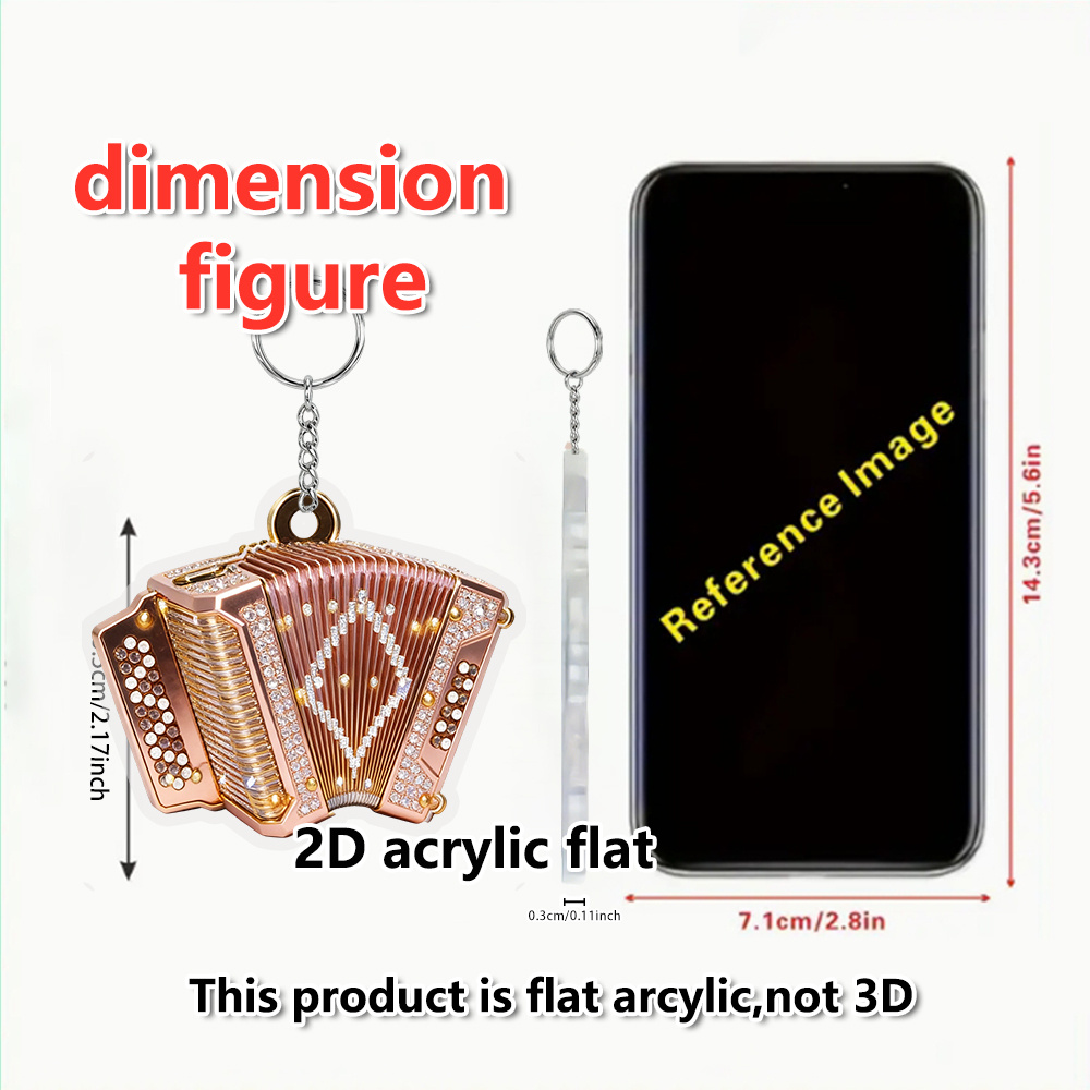 TEMU 2D Flat - 1pc Portachiavi 2D in Acrilico con Ciondolo , Ornamento per Borsa, Portachiavi, Piccolo Regalo per Famiglia, , Festa di Compleanno