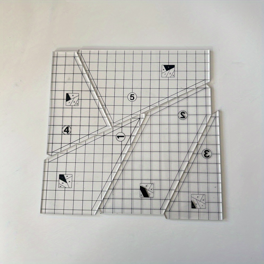 TEMU Set Of 5 Acrylic Sewing Templates, Clear Quilt Ruler, Sewing Patterns, Compatible With Sewing Machines, Sewing And Craft Projects!