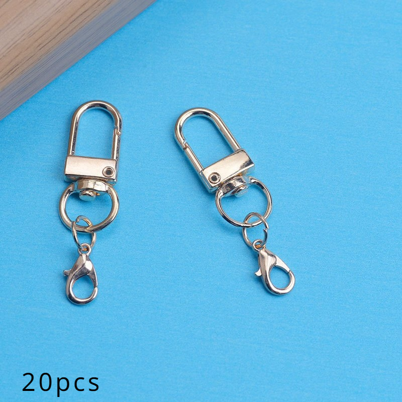 E-shop 20 Stück/Beutel Metall-Türverschlüsse mit Karabinerhaken, Schlüsselanhänger Zubehör, Taschenaufhänger, DIY Rucksack Verbindungsring Zubehör