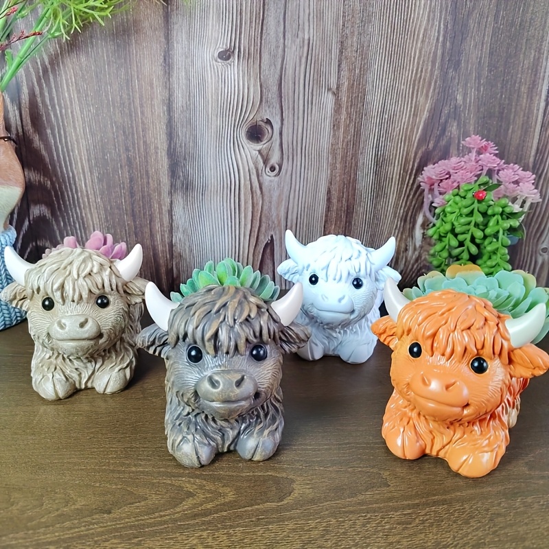 Hochlandkuh Blumentopf Set – 3x Süße Keramik-Töpfe Als Deko Oder Geschenk