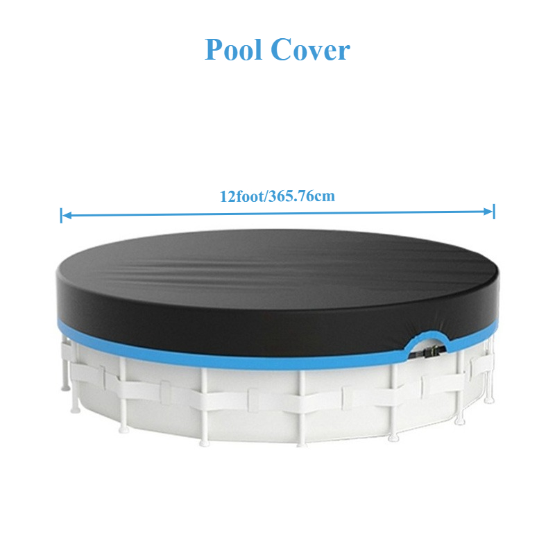 Image of Round Pool Cover With Drawstring Tightener, Oxford Fabric , Tear-resistant & Uv-resistant, Heat Preservation & Anti-evaporation, Dustproof Windproof Pool Cover For Above Swimming Pools, &