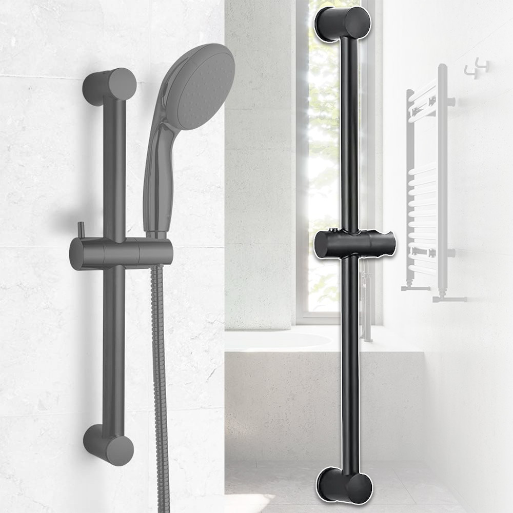 Image of Wall Mounted Shower Rail, Adjustable Shower Head Holder Bar, Shower Slider Rail For Bathroom, 66cm