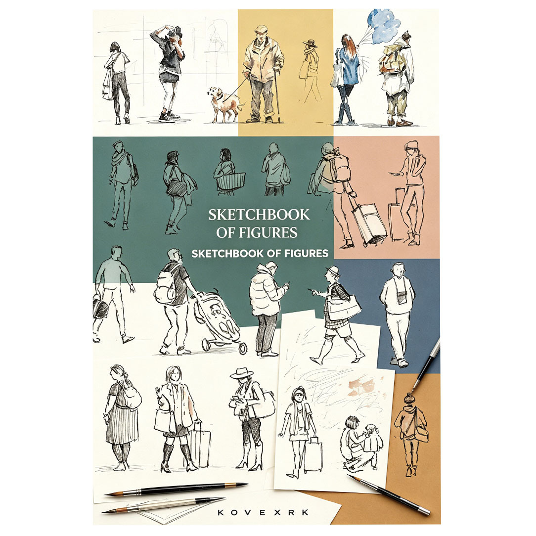 TEMU 1 pieza Cuaderno de para dibujo de figuras KOVESXRK, para artistas, principiantes y - Cuaderno de tamaño A5 con páginas de práctica de poses en