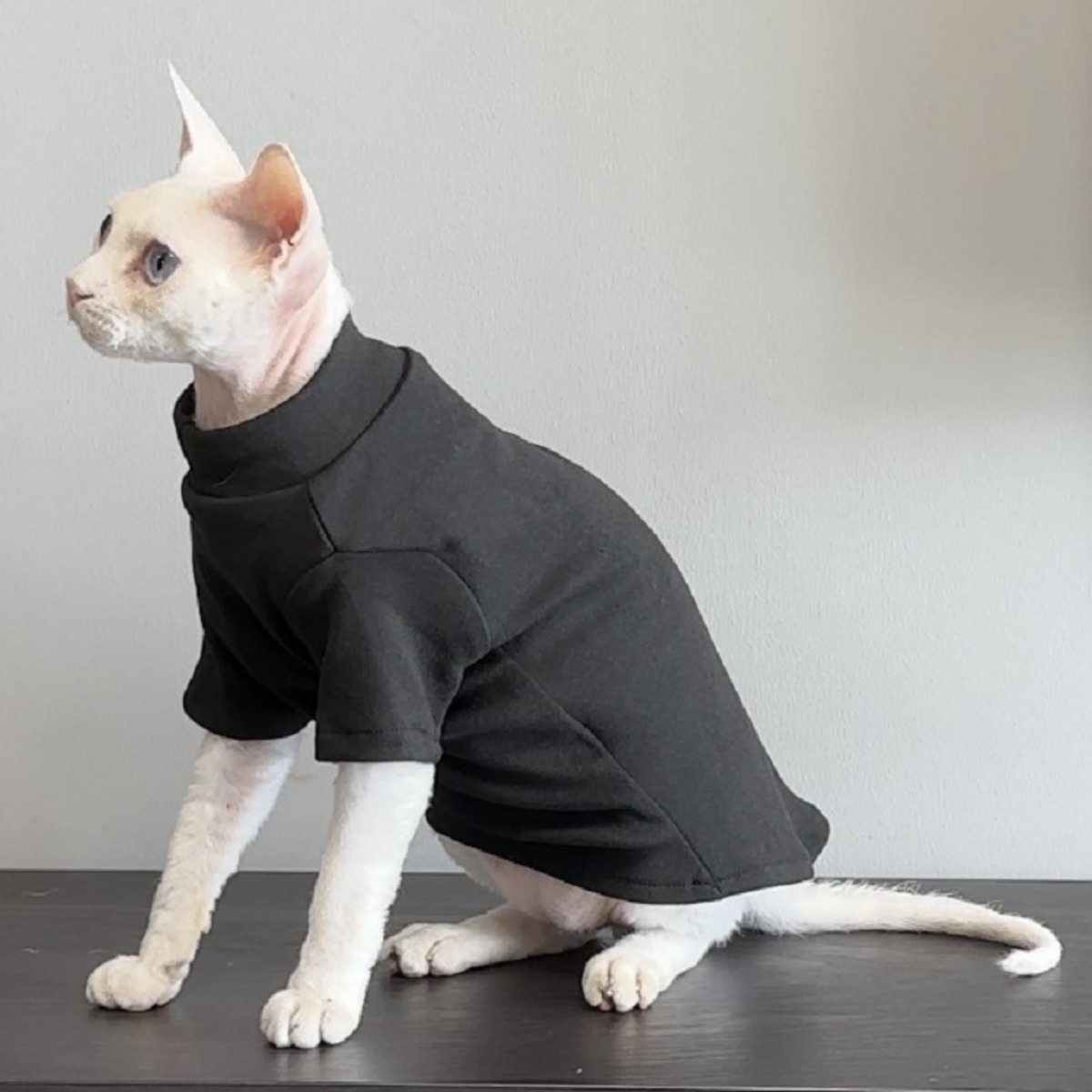 Idepet Sphynx Hairless Cat Sweater - Soft Fleece Turtleneck Pullover For Hairless Cats & Small Dogs