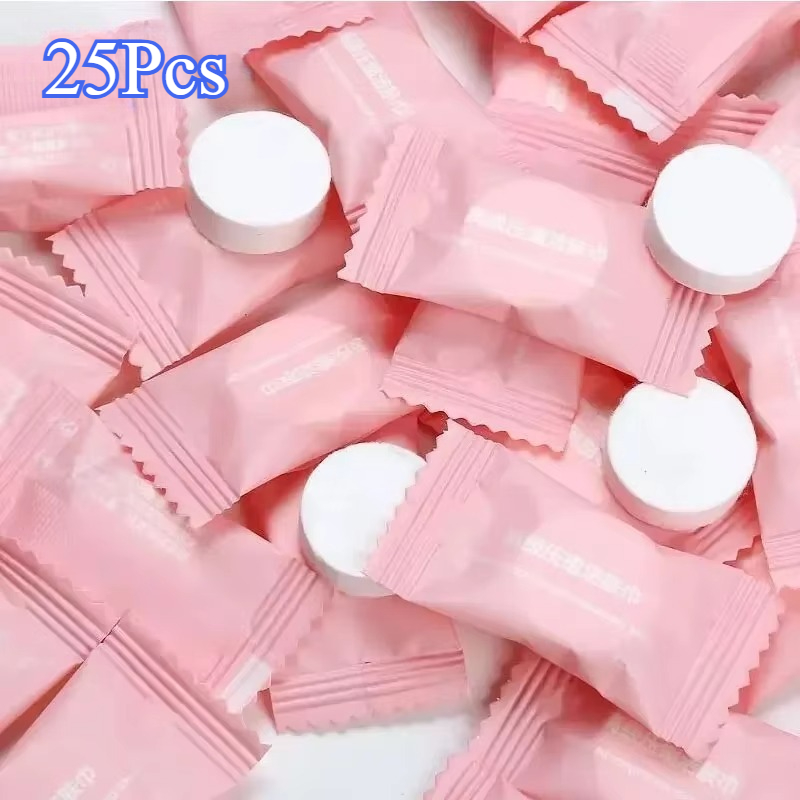 TEMU 25 toallas mini comprimidas, toallas desechables, toallas mágicas portátiles de limpieza facial, toallitas faciales portátiles para viajes al