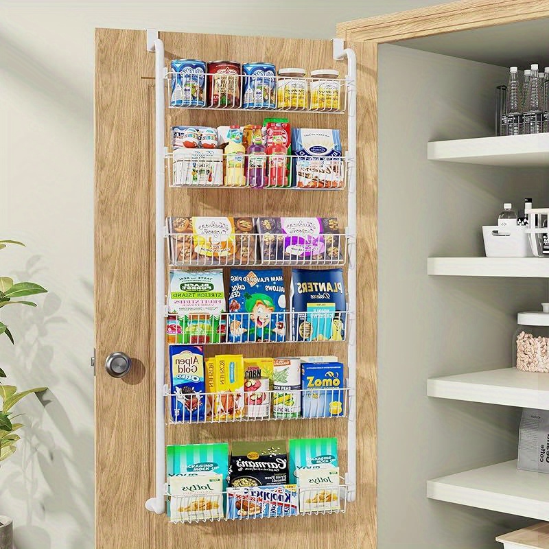 8-Tier Over The Door Pantry Organizer With Adjustable Shelves Hanging Storage Rack For Kitchen Cabinet Organization