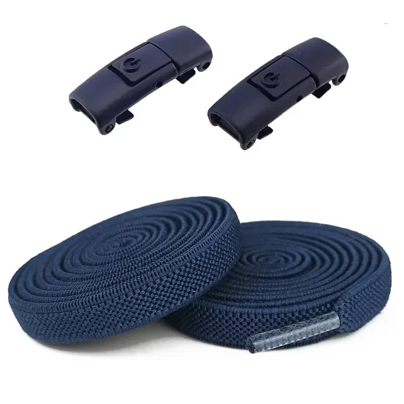 Image of 8mm Wide No-tie Elastic Shoelaces With | Skid-free For Running, Skateboarding, Gym And Daily | Slip-on Laces For Sneakers, Skate Shoes, Athletic Shoes, Without Battery