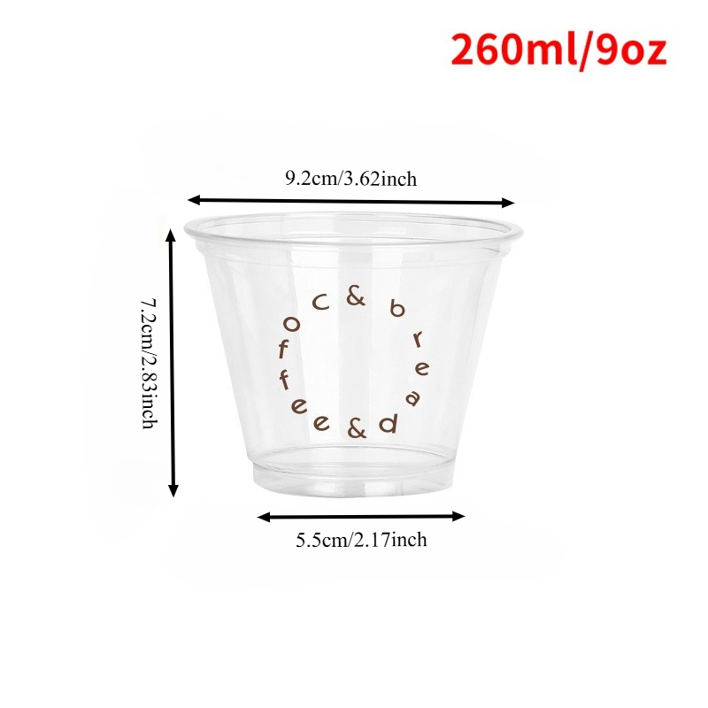40/80/100pcs Clear Coffee Cups with Straight Drinking Lids