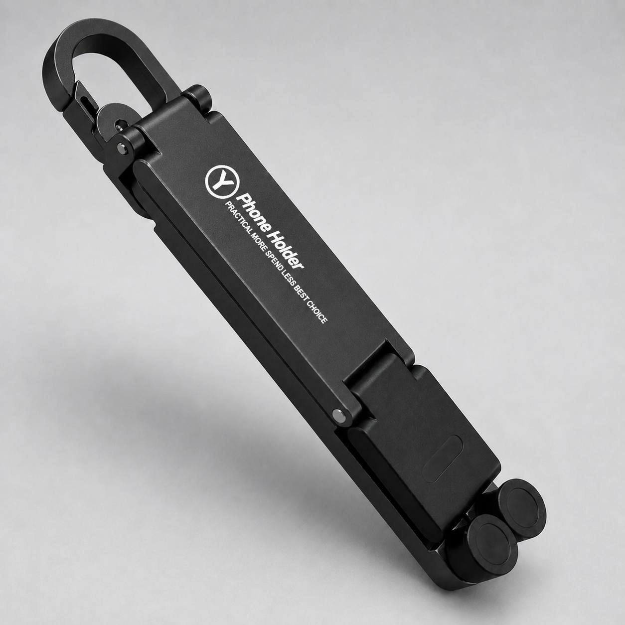 TEMU Aluminum Alloy Mini Foldable Phone Stand With Keychain Carabiner, Portable Compact Travel Phone Holder, Adjustable Desktop Stand For Smartphones