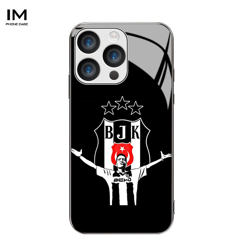 TEMU Phone Case - Besiktas Celebrates The Design Of A New Electroplated Glass Case Pattern Suitable For Iphone Including 16, 16 Plus, 16 Pro, 16 Pro