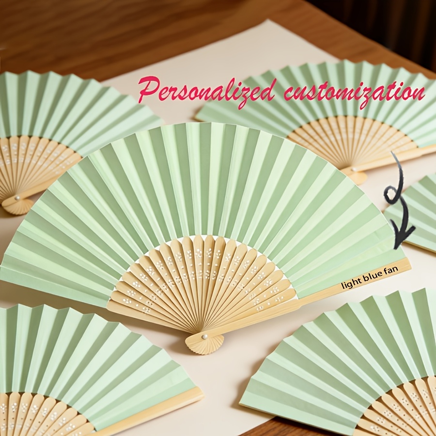 TEMU Lot de 16 éventails pliants personnalisés en bambou - , convient pour , cadeaux de mariage, , mariée, éventails de poche rustiques de style