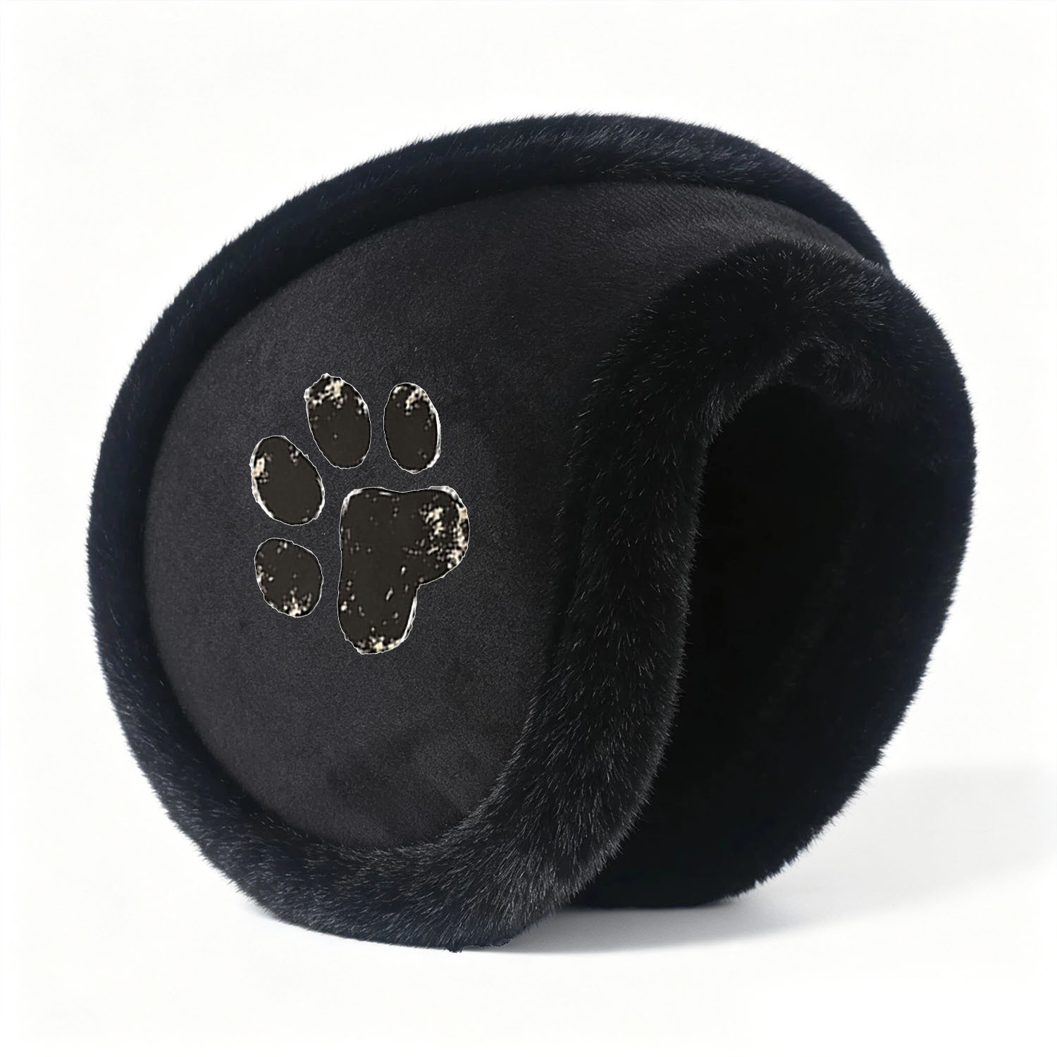 TEMU Autumn Winter Post-ear Warm Ear With Heart Paw Print, Outdoor Riding Skiing Ear Cover, All-match Universal Ear Protection
