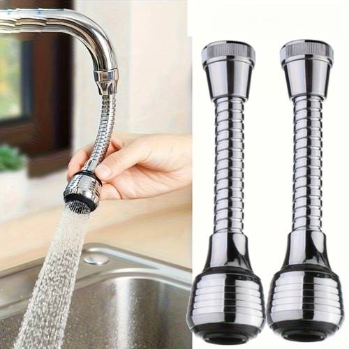 1pc 360 rotatable faucet extender high pressure 2 adjustable and strong spray saving and splash proof design suitable kitchen and bathroom sinks installation in all countries