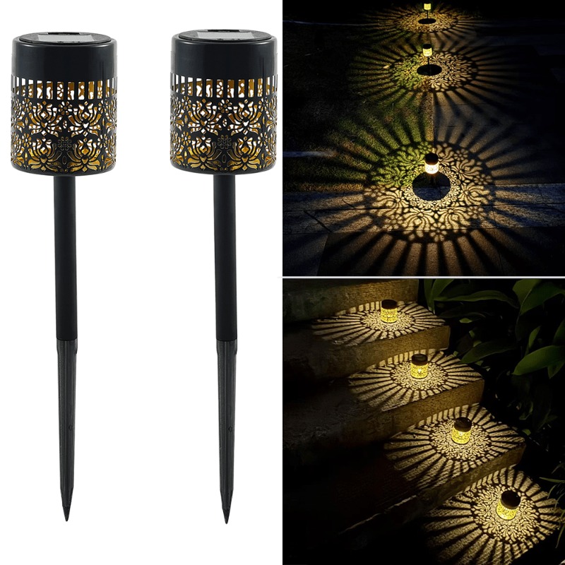 Image of 2/4pcs Solar-powered Outdoor Garden Decorative Lights, Warm- Solar Path Landscape Lighting, Ideal For Decorating Garden , Backyards And Courtyards. A Thoughtful Gift For Female .