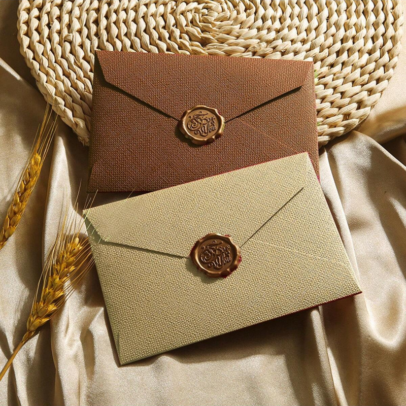 

Elegant 3pcs Linen Envelope And Letter Set With Wax Seal - Ideal For Diy Gifts, Wedding Invitations & Office Use, Deluxe