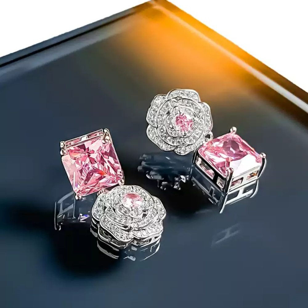 Women's Electroplated Drop Earrings with Synthetic Zirconia