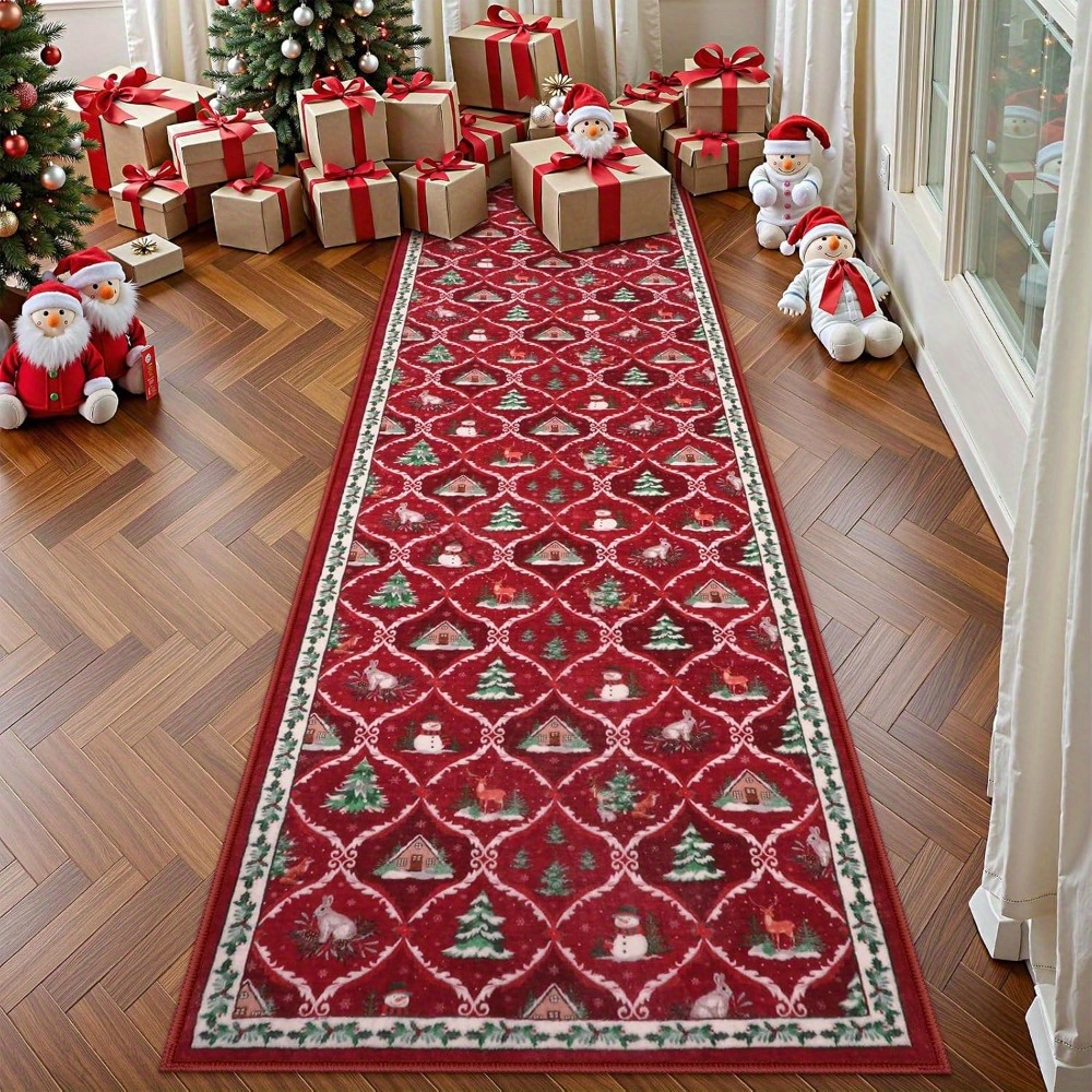 TEMU Rug Runner - Non-slip Washable Hallway Carpet Suitable, Bathroom, Bedroom Entryway - Soft Cushioned Decor With Binding, Machine Washable - 18"x60"