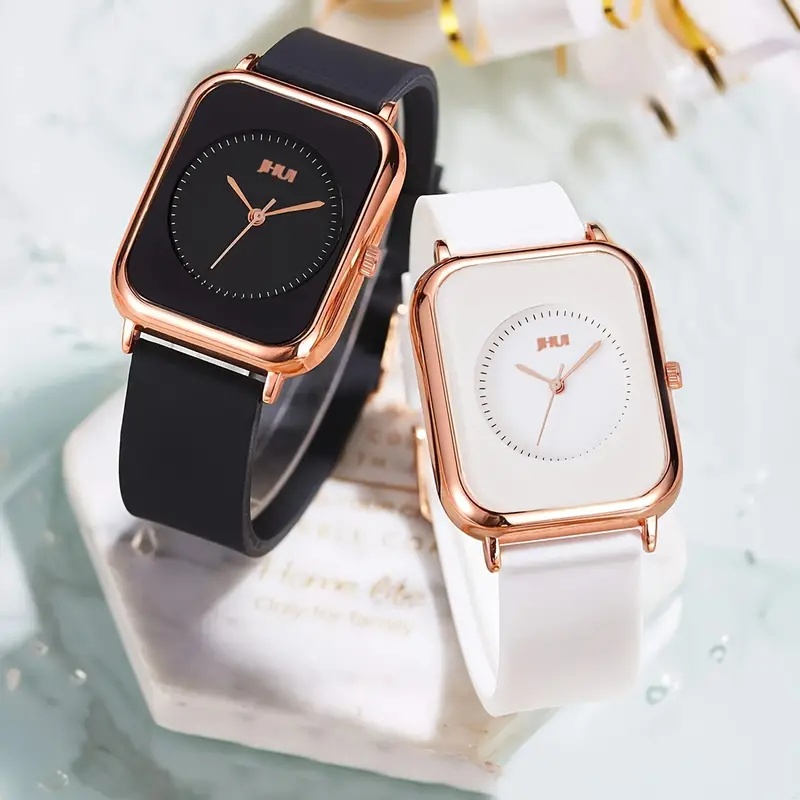 Ladies' Stylish Casual Business Quartz Watch, Featuring a Simulated Dial, Silicone Strap, Alloy Case, And Button Battery (Excluding Watch Box)
