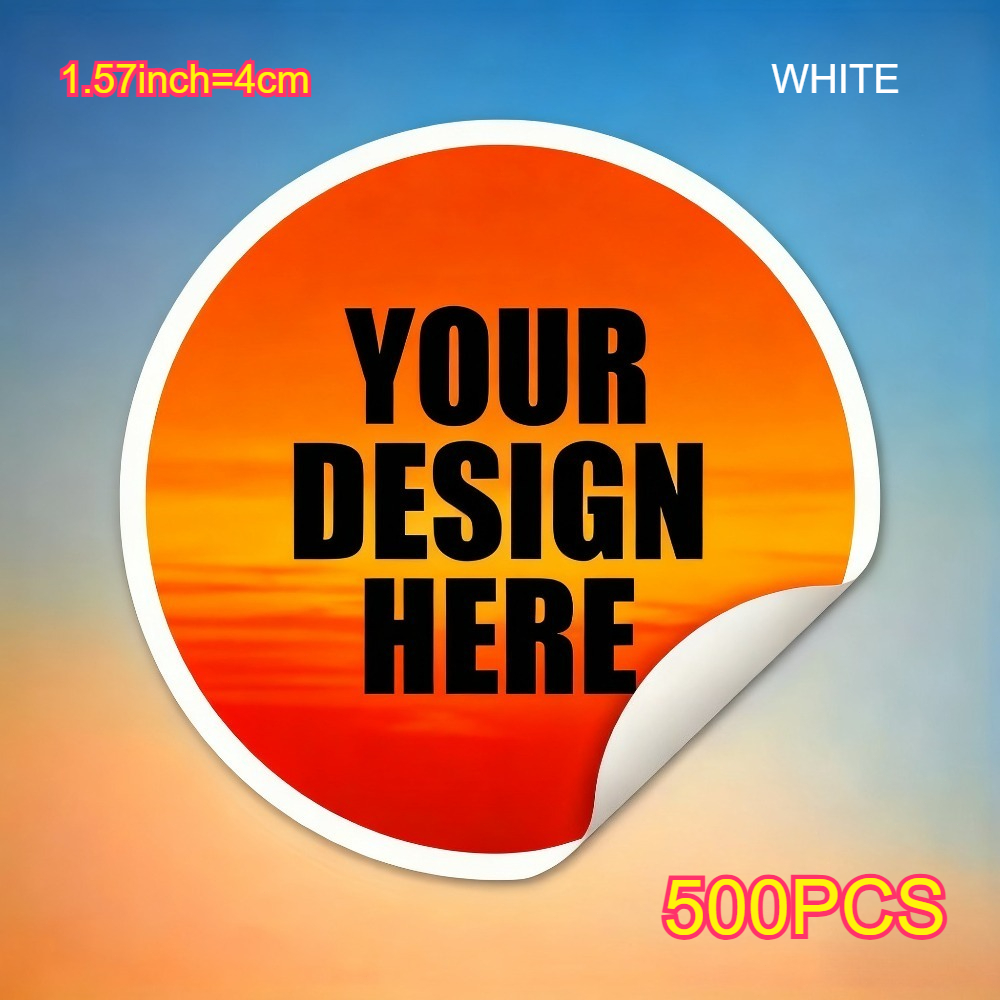 500pcs Custom Stickers Set - 3cm/4cm/5cm/6cm/7cm/9cm Sizes, High-quality Personalized Stickers For Holidays, Birthday Parties, Events, And Gift Labels