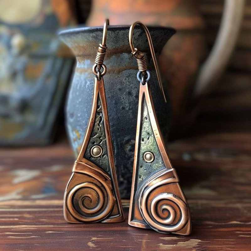 TEMU 2pcs, Fashion Earrings, Vintage Earrings, Boho Earrings, Geometric Earrings, Spiral Earrings, Halloween Gifts, Fashion Jewelry, Birthday Gifts,