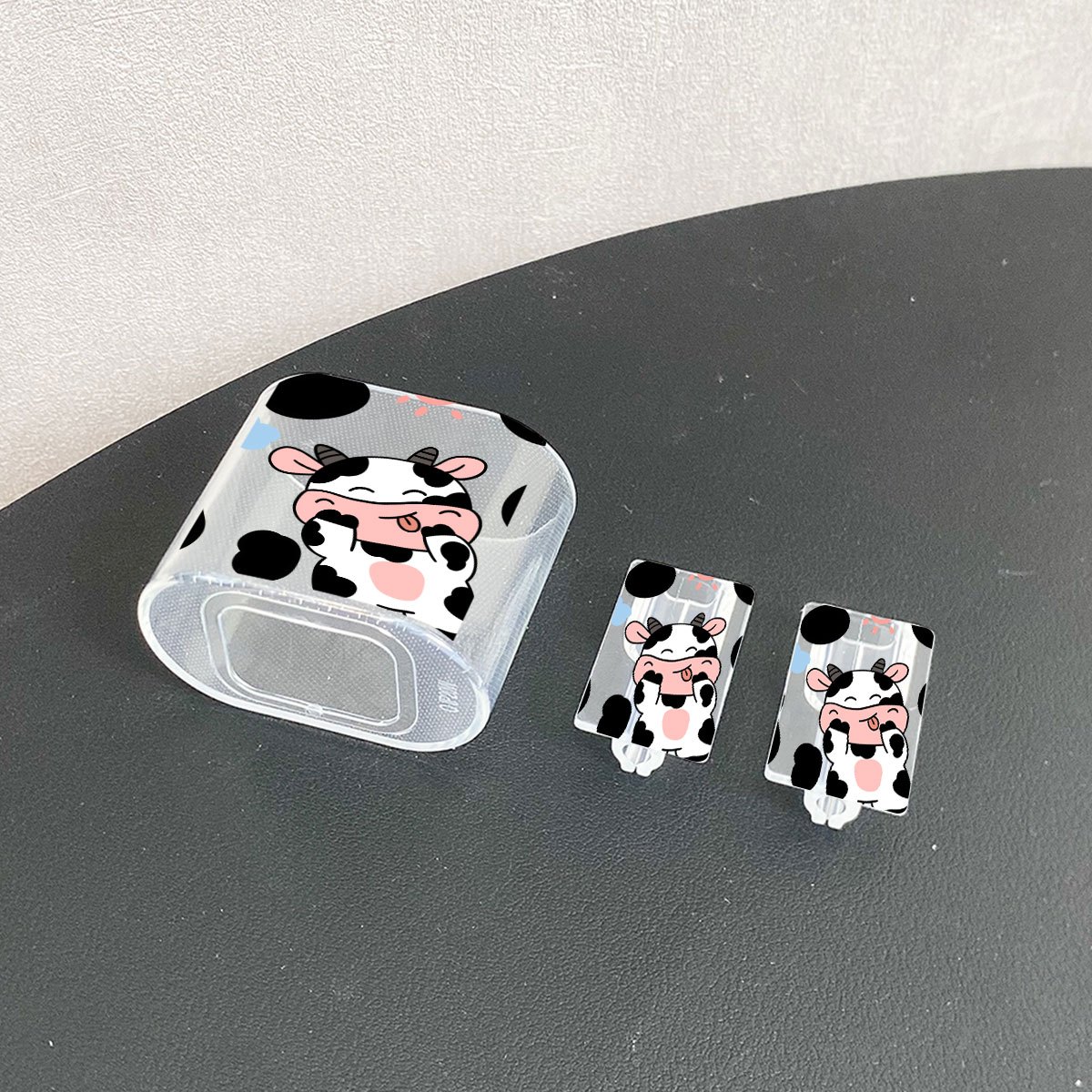 TEMU transparente estándar UE con diseño de vaca y lengua saliente O6894 para cargador de 20W de iPhone, para cargador europeo de iPhone 13/14/15,