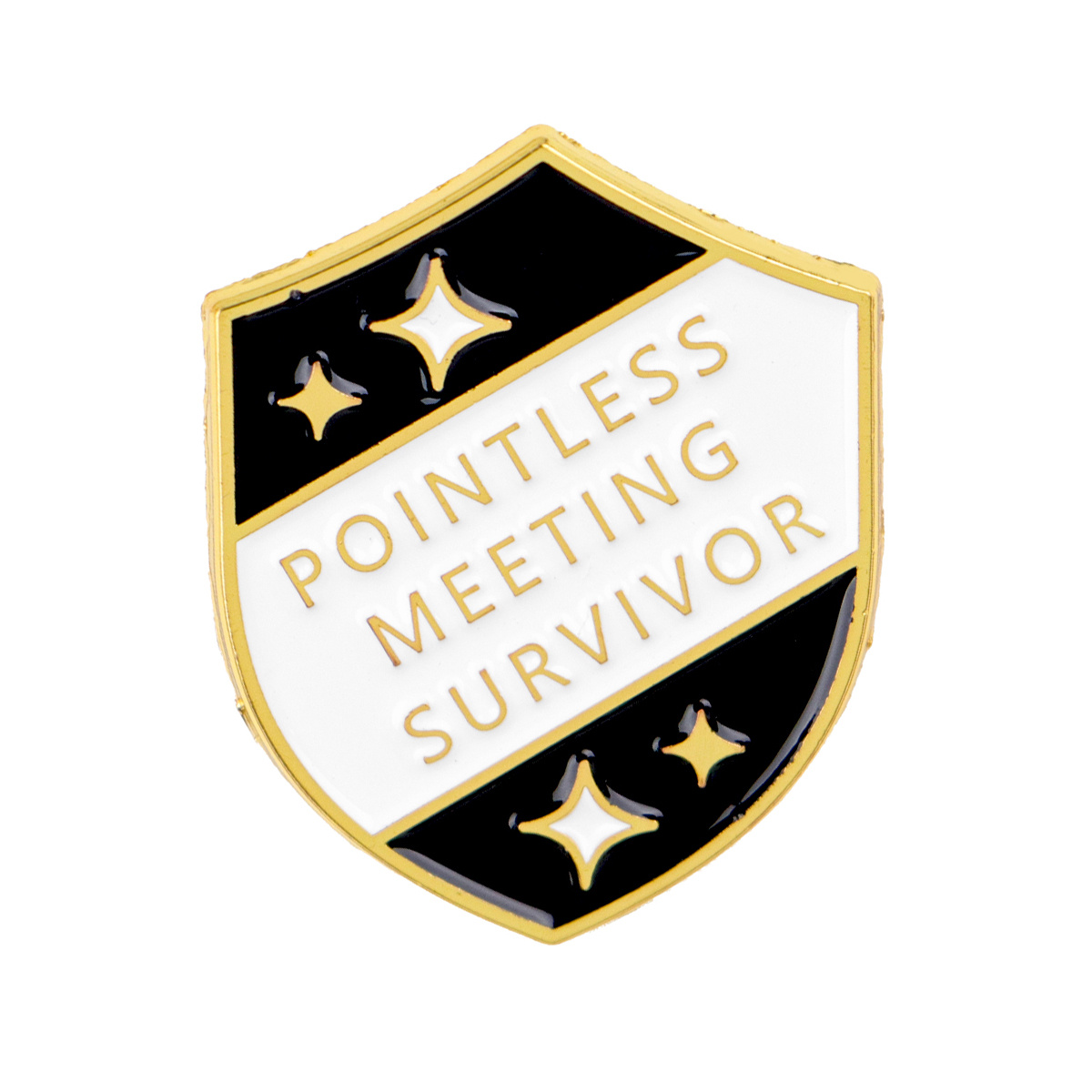 1pc Pointless Meeting Survivor Enamel Pin Pins Gift Briefcase Badges Badges On Backpack Brooch For Clothes Cute Things Brooches