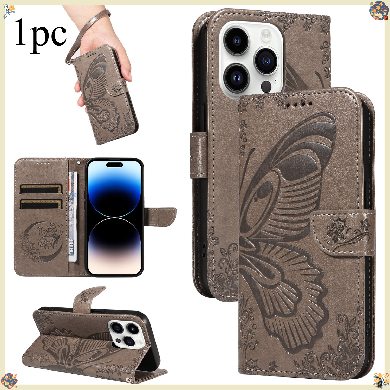 TEMU Phone Case: Embossed Card Slot Cute Synthetic Leather Phone Case For Men And Women, Suitable For Iphone 17/16/15/14/13/12/11/xs