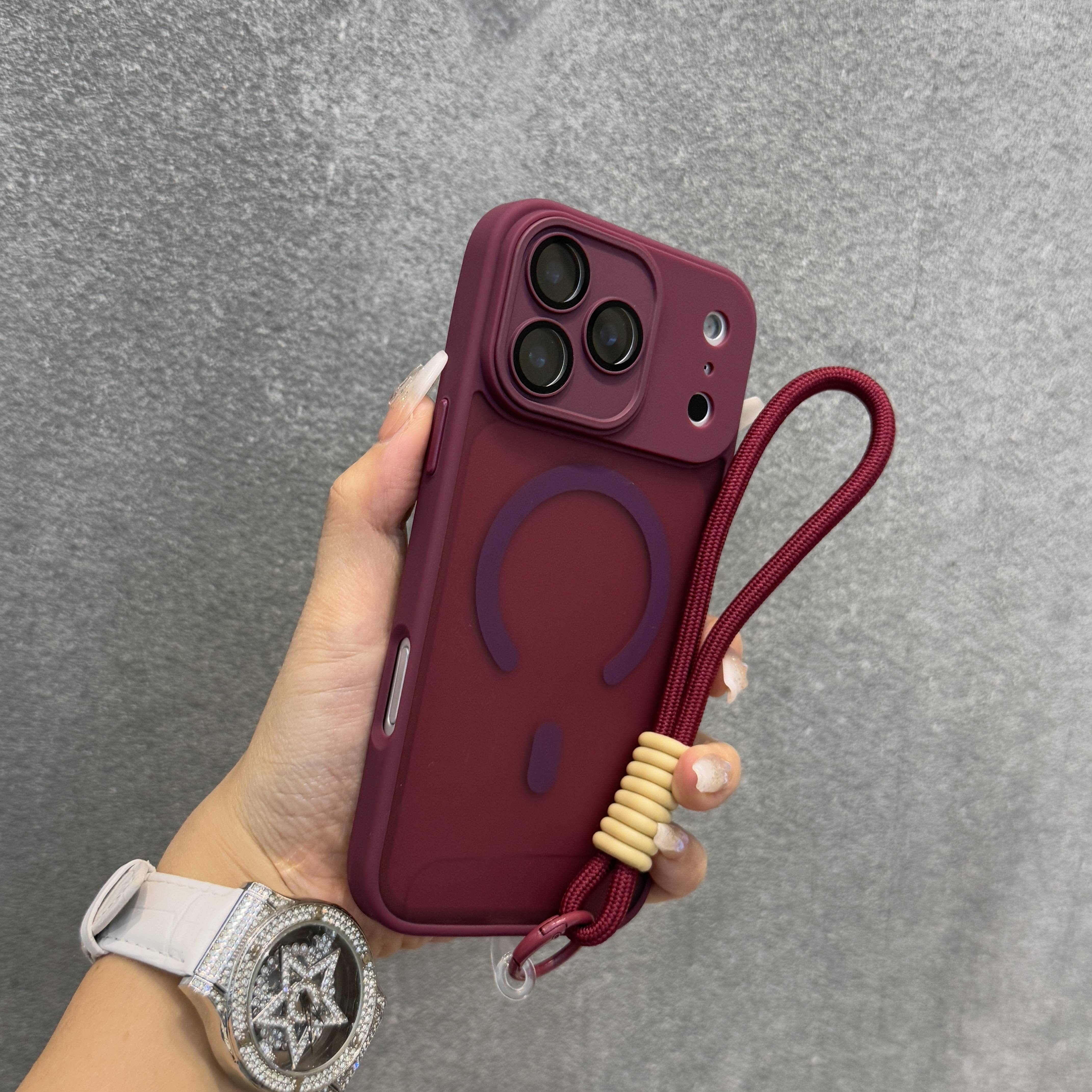 TEMU Phone Case - Phone Case: Luxurious Matte 2-in-1 Lanyard Phone Cover, Opaque Translucent Shockproof Case For Iphone 18 Pro Max 17 15 14 13 16 Pro