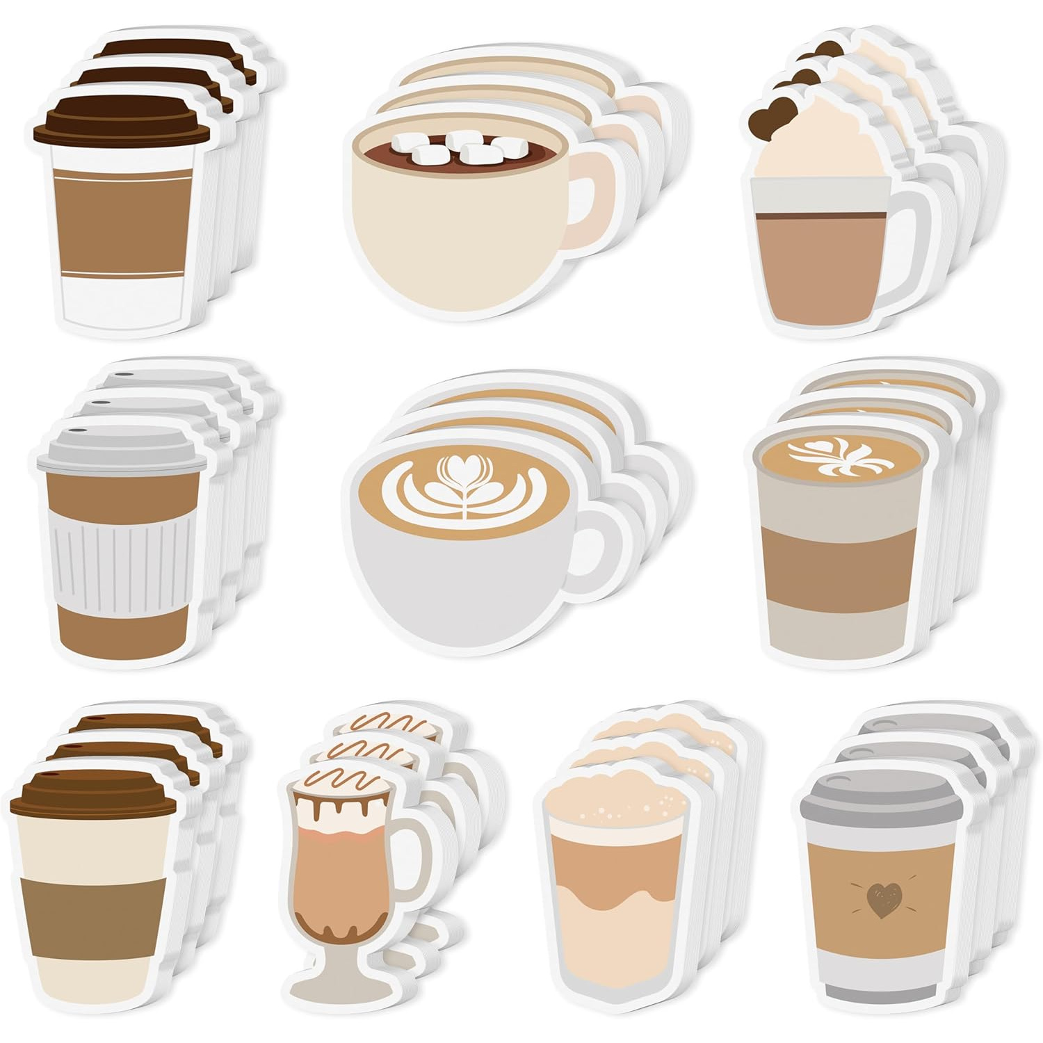 TEMU 10 Pack Coffee Cup Sticky Notes- Funny Self Sticky Notepads, Writing Memo Pads For Coffee Lover Office School Supplies Student Gift Class Reward