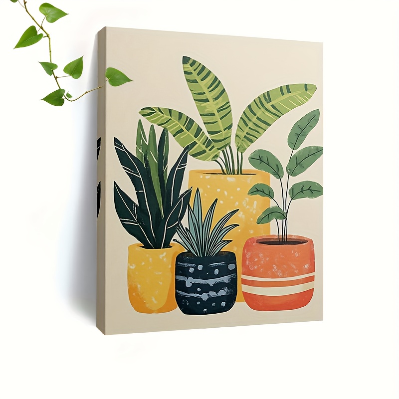 TEMU 2d Flat, [2d Flat]1pcs,wrapped Wooden Decorative Paintings,framed Canvas Painting, 