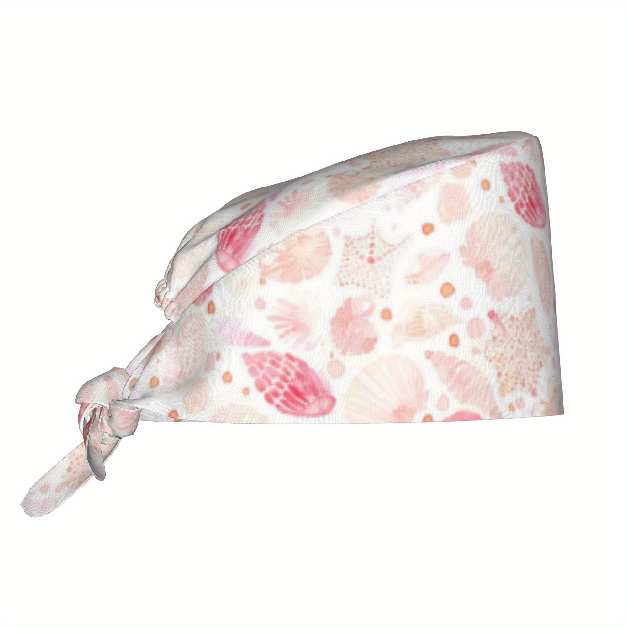 TEMU 1 bonnet de travail imprimé tendance pour femmes sur le thème de - un bonnet léger et ajustable, chapeau d'infirmière à à l'arrière, bonnet de