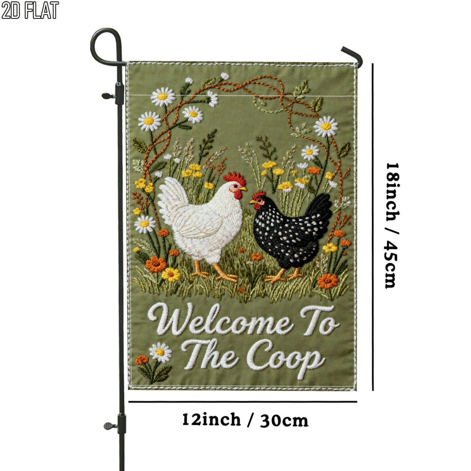 TEMU 2d Flat - 2d Flat - 2d Flat 1pc Outdoor Garden Flag Double-sided Flag Porch Decoration For Garden Outside Yard Decoration No Flagpole