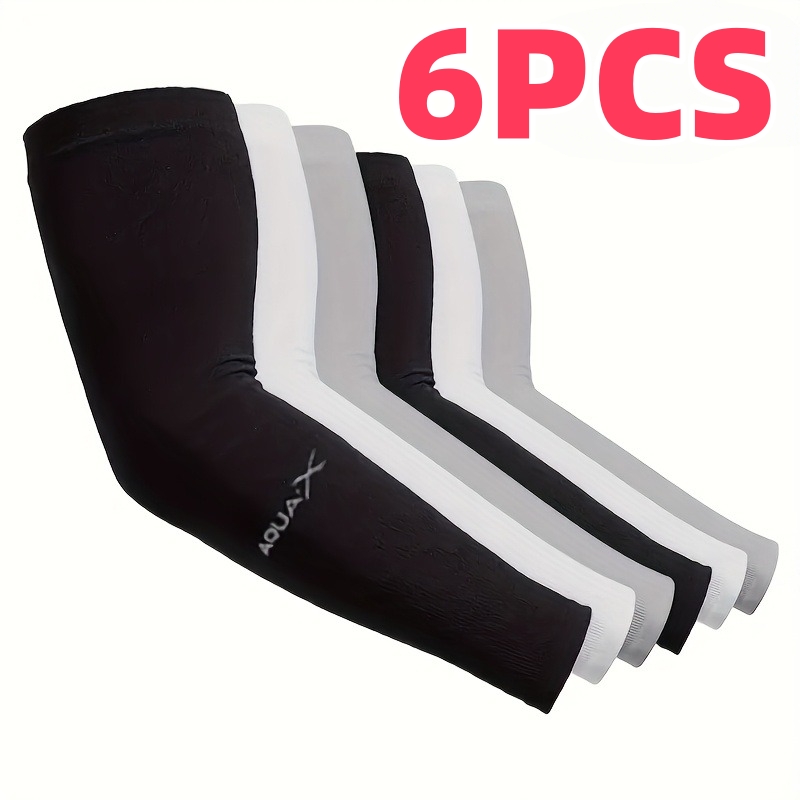 2 4 6pcs cooling arm sleeves high elastic breathable polyester fiber suitable for driving golf fishing cycling hiking and outdoor sports solid color  