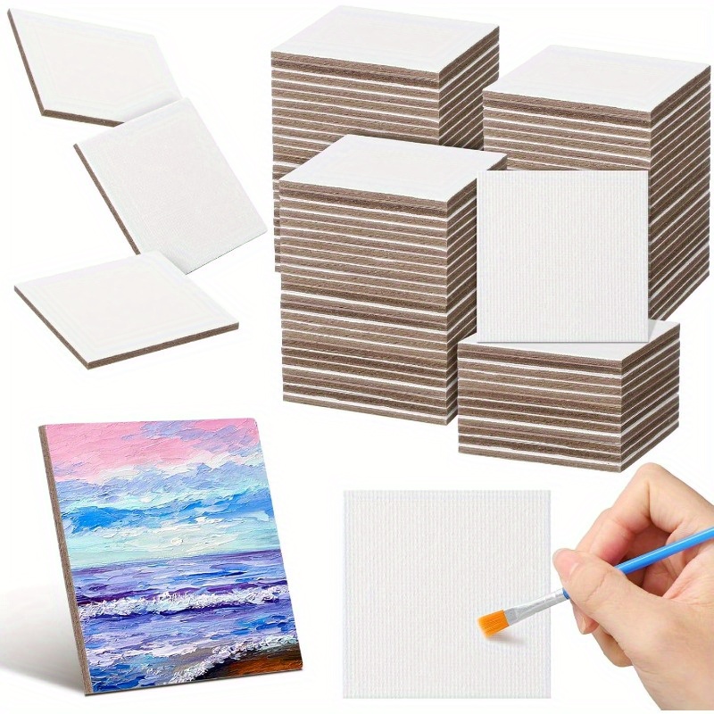 27pcs Mini Canvas Panels - Acid-Free, Non-Toxic, Ideal for Watercolor, Acrylic, Oil Paints -   Artists & Beginners - Ideal for Coastal, Landscape, Portrait, Still Life Paintings - Studio & Classroom Use,   Supplies, Versatile Art Panels, Striped Pattern Panels, Acidfree Material, Coastal Artwork, Creative Artwork,  , Painting Boards, Beginner Artists