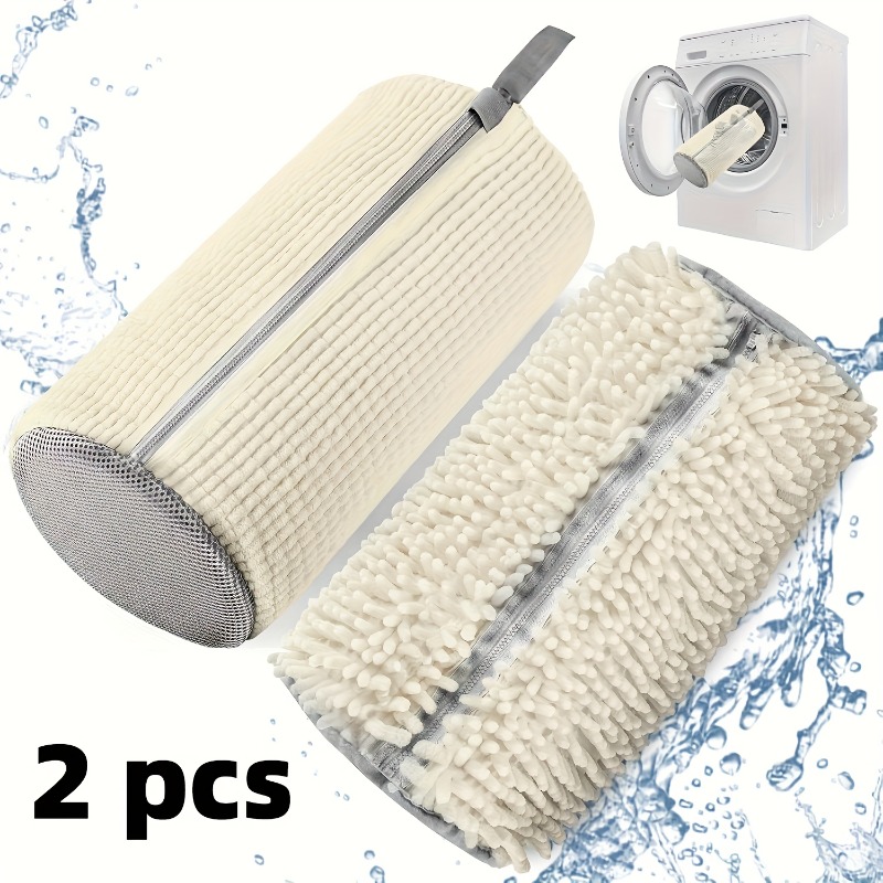 1 2pcs shoe washing machine bag washing machine and dryer laundry shoe bag   dustproof shoe bag reusable shoe cleaning bag suitable for sports shoes and tennis shoes   cleaning kit white