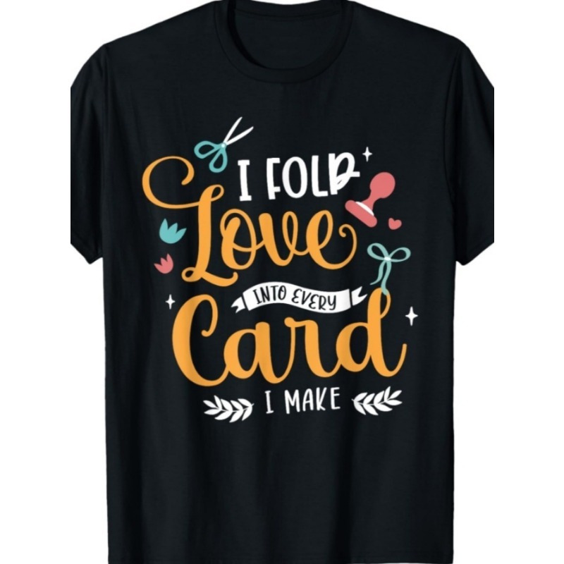 

Love Into Card I Make Print T Shirt, Tees For Men, Casual Short Sleeve T-shirt For Summer, Graphic Tee, Crew Neck, Breathable & Soft, Dxy00026