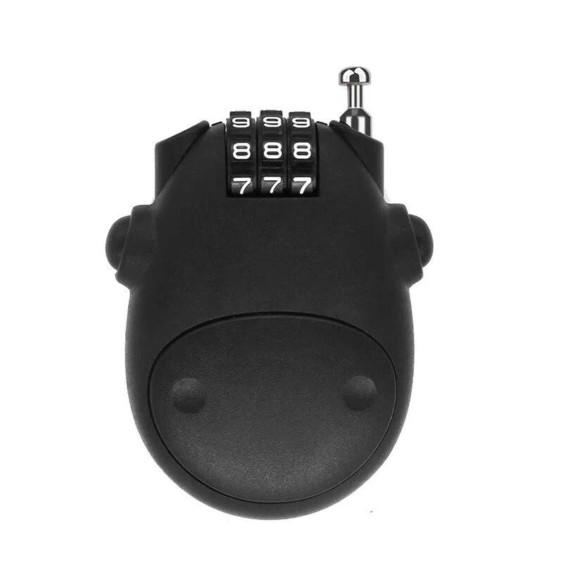 TEMU Cadenas à code combiné à câble en acier rétractable, cadenas de sécurité à roue à code de haute pour vélo, casque, bagages, scooter