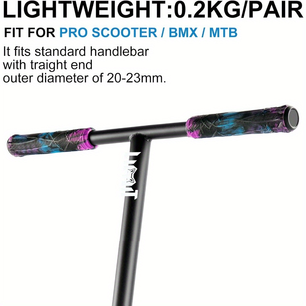 2 bucăți ghidon de scuter cu mânere moi, 150/165/180 mm, linii ușor de tăiat, potrivite pentru scutere profesionale și biciclete BMX