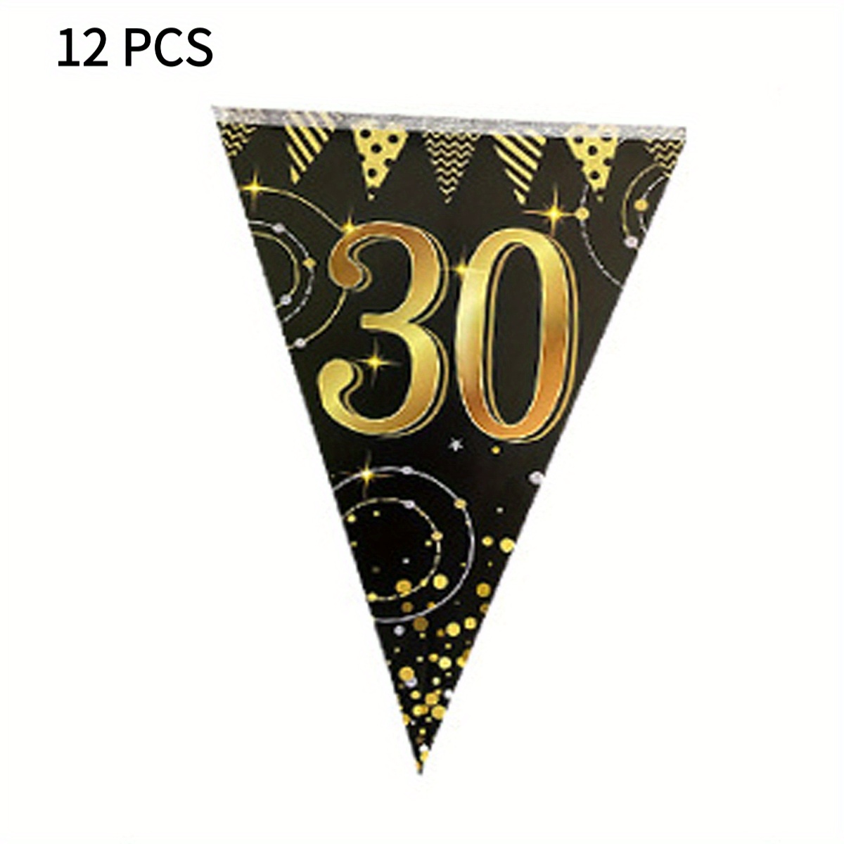 30th Birthday Bunting - Decorative Flags For Milestone Party